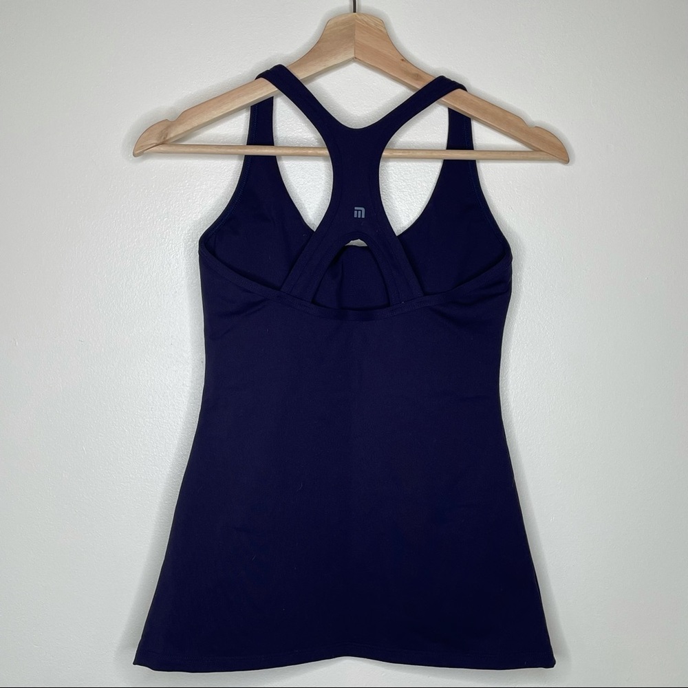 Montiel Activewear Navt T-Strap Tank Top Sleeveless Yoga Padded Shelf Bra Gym S - Picture 3 of 7